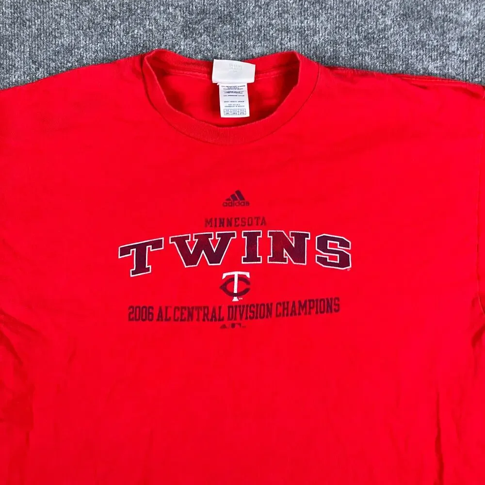 Adidas Minnesota Twins T-Shirt Mens Size 2XL Red MLB Graphic Short Sleeve